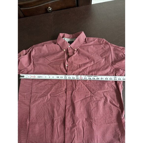 Van Heusen Red & White Checkered Short-Sleeve Button-Down Shirt XL 17"-17.5" - Picture 7 of 8